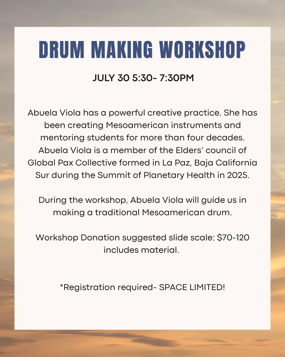 Drum Making Workshop & Talk