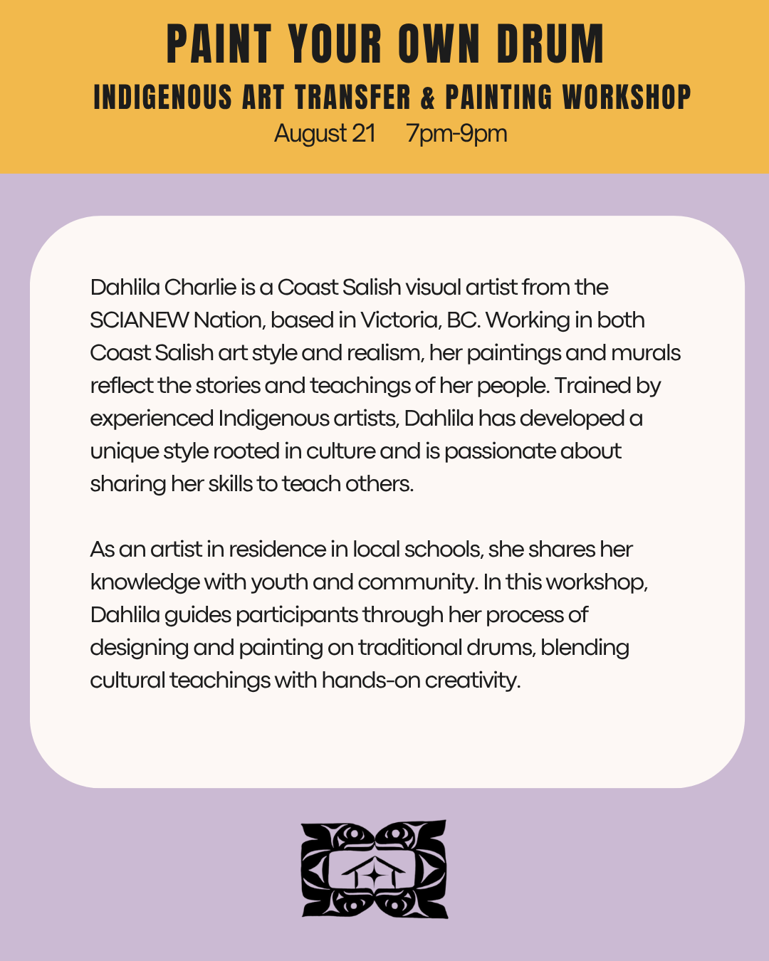 Paint Your Own Drum Indigenous Art Transfer & Painting Workshop