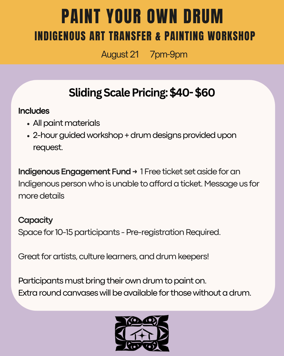 Paint Your Own Drum Indigenous Art Transfer & Painting Workshop