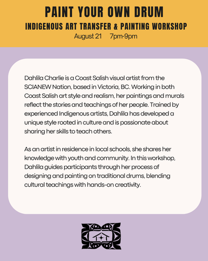 Paint Your Own Drum  Indigenous Art Transfer & Painting Workshop